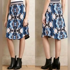 ​Anthropologie Moth Antica Knit Sweater Skirt - Blue & Coral - Size M